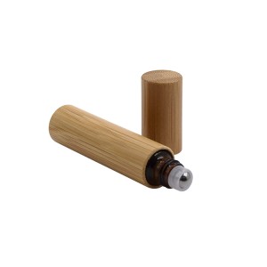 glass roller bottle bamboo cap