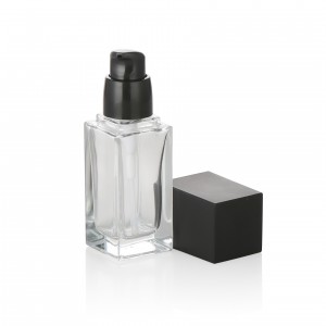 20ml 30ml 40ml Clear Square Glass Pump Bottle Glass Foundation Bottle