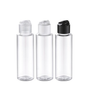 clear plastic bottle with flip cap