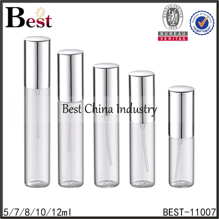 60% OFF Price For
 glass perfume sprayer shiny silver aluminum sprayer and cap 5/7/8/10/12ml Wholesale to Cebu