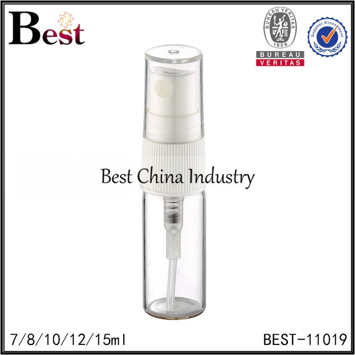 Hot Sale for
 travel tube glass perfume bottle with plastic sprayer 7/8/10/12/15ml Factory from Portugal
