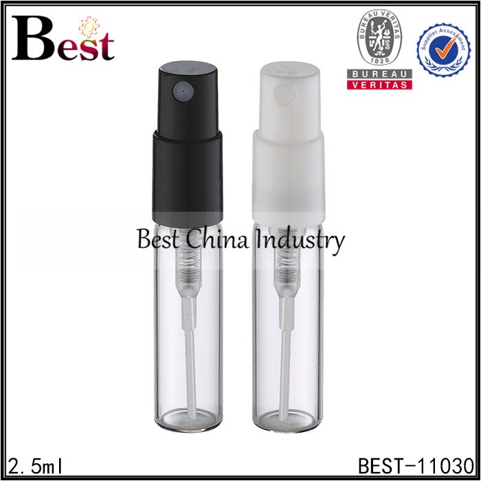 Factory directly provide
 sample perfume bottle white and black sprayer without cap 2.5ml Factory from Swiss