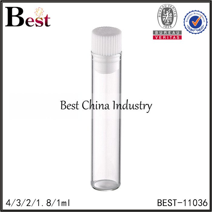 Discount Price
 sample small glass tube bottle white plastic cap 1/1.8/2/3/4ml Supply to Ecuador