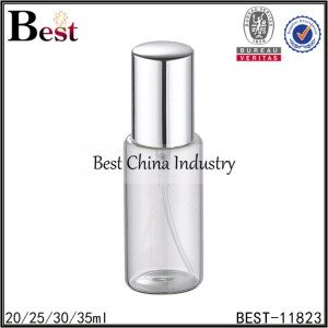 Factory Free sample
 round tube glass perfume bottle with metal sprayer and cap 20/25/30/35ml Supply to Surabaya