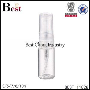 small clear tube perfume bottle clear plastic sprayer and cap 3/5/7/8/10ml