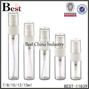 Original Factory
 travel size glass perfume bottle white sprayer and clear cap 7/8/10/12/15ml Macedonia