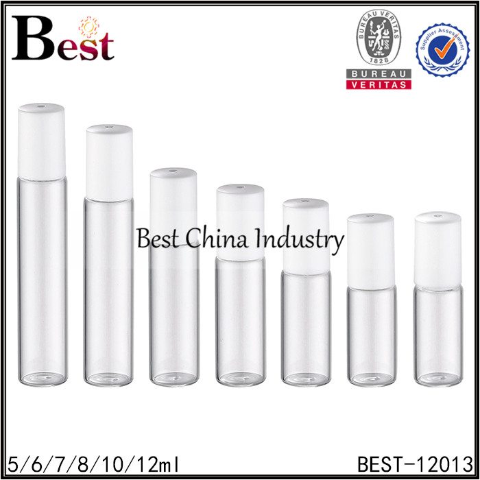 24 Years Factory
 clear perfume roll on bottle with roller bottle and white plastic cap 5/6/7/8/10/12ml Supply to Venezuela