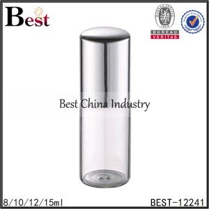 clear tube glass roller bottle metal roller and cap 8/10/12/15ml
