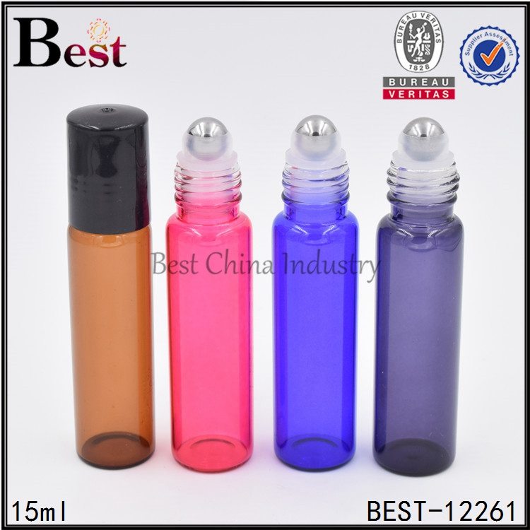 amber pink blue purple colored roller bottle 15ml