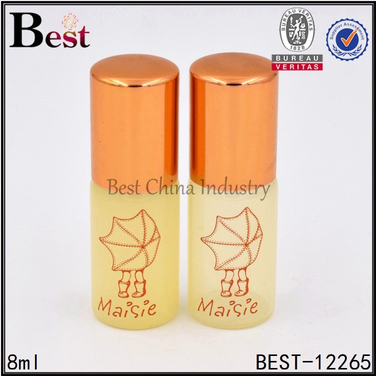 20 Years manufacturer
 yellow painted glass roller bottle 8ml Manufacturer in Romania