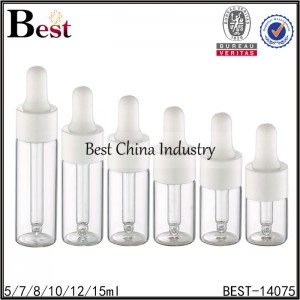 18 410 dropper cap clear round tube glass bottle 5/7/8/10/12/15ml