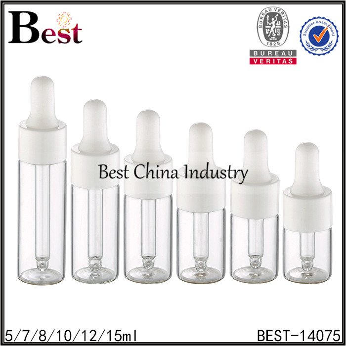 High quality factory
 18 410 dropper cap clear round tube glass bottle 5/7/8/10/12/15ml Factory in Brisbane