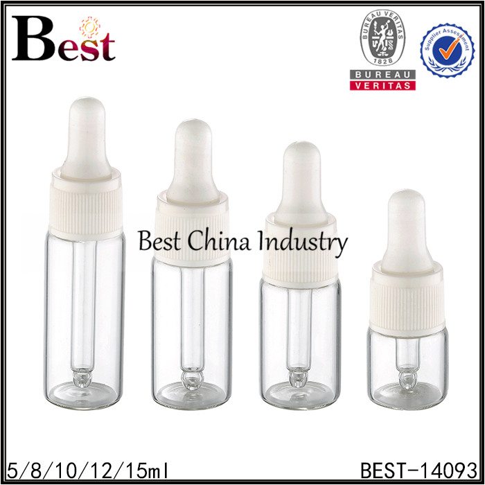 20% OFF Price For
 glass tubular bottle white ribbed plastic dropper 5/8/10/12/15ml Supply to Victoria