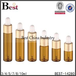 30% OFF Price For
 small sample essential oil bottle gold dropper 3/4/5/7/8/10ml Factory from Panama