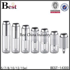 factory wholesale good quality
 clear tube essential oil bottle silver aluminum press dropper 5/7/8/10/12/15ml Factory for Laos