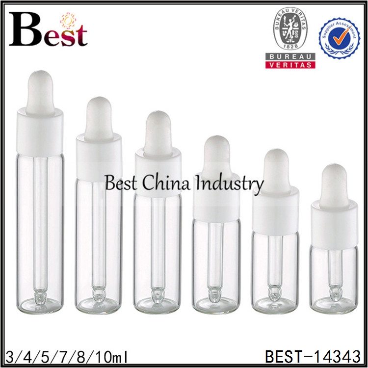 10 Years Manufacturer
 clear tube glass dropper bottle white plastic dropper 3/4/5/7/8/10ml Factory from Rwanda