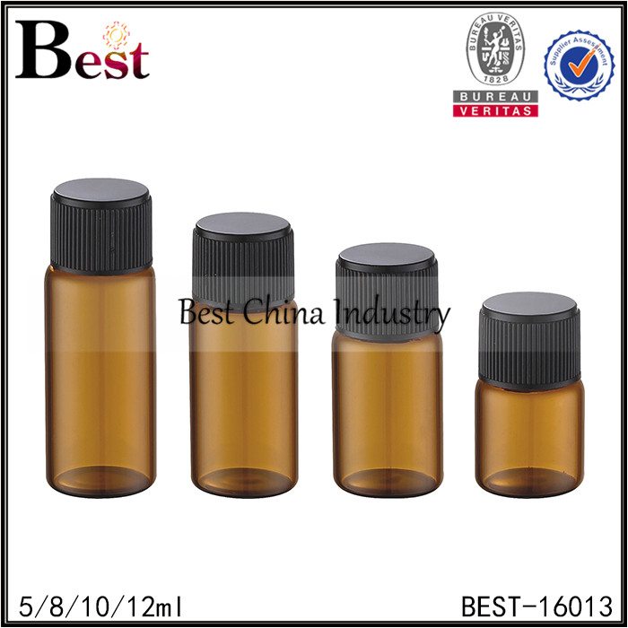 Chinese Professional
 amber round tube bottle with black ribbed plastic cap 5/8/10/12ml Wholesale to Slovak Republic