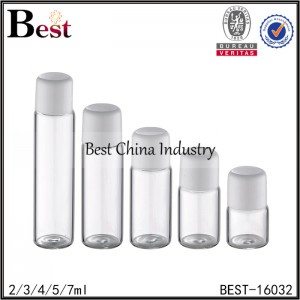 5 Years manufacturer
 clear glass tube white screw plastic cap 2/3/4/5/7ml Wholesale to Madrid