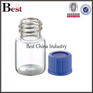 clear tube glass bottle with blue plastic cap 3/4/5/6/7/8/10ml