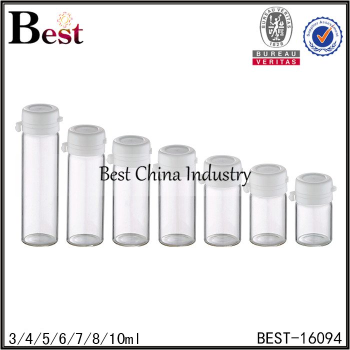 2016 Good Quality
 clear sample tubular bottle white cap 3ml 4ml 5ml 6ml 7ml 8ml 10ml Factory in Maldives