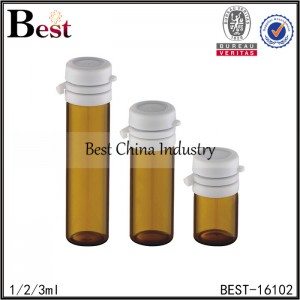 factory wholesale good quality
 amber clear tube bottle with white easy open cap 1ml 2ml 3ml Supply to Denmark