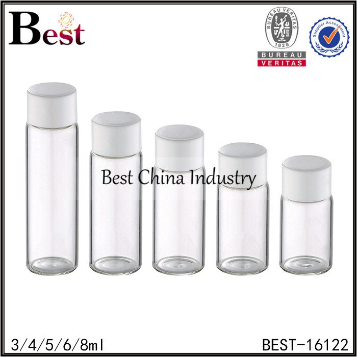 16 Years Factory
 screw neck tubular bottle with white plastic cap 3ml 4ml 5ml 6ml 8ml in Honduras