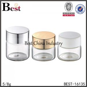 round clear tube cream jar bottle with plastic or aluminum cap 5g 8g 10g