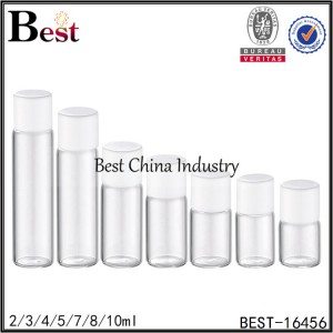 samll sample glass bottle with white plastic cap and stopper 2/3/4/5/7/8/10ml