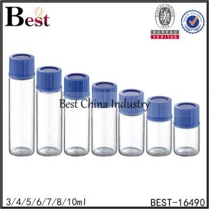 small glass bottle with blue plastic cap 3/4/5/6/7/8/10ml