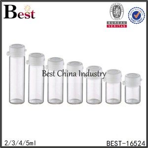 mini clear glass tube bottle with tear off cap 2/3/4/5ml