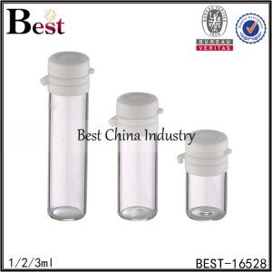 clear glass tube bottle with tear off cap 1/2/3ml