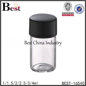 Factory source manufacturing
 mini clear tube glass bottle for perfume sample with stopper and cap 1/1.5/2/2.5/3/4ml in Mauritania