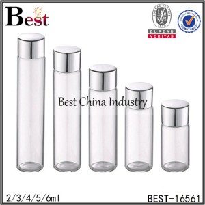 High Performance 
 clear tube glass bottle with silver aluminum cap 2/3/4/5/6ml Manufacturer in Houston