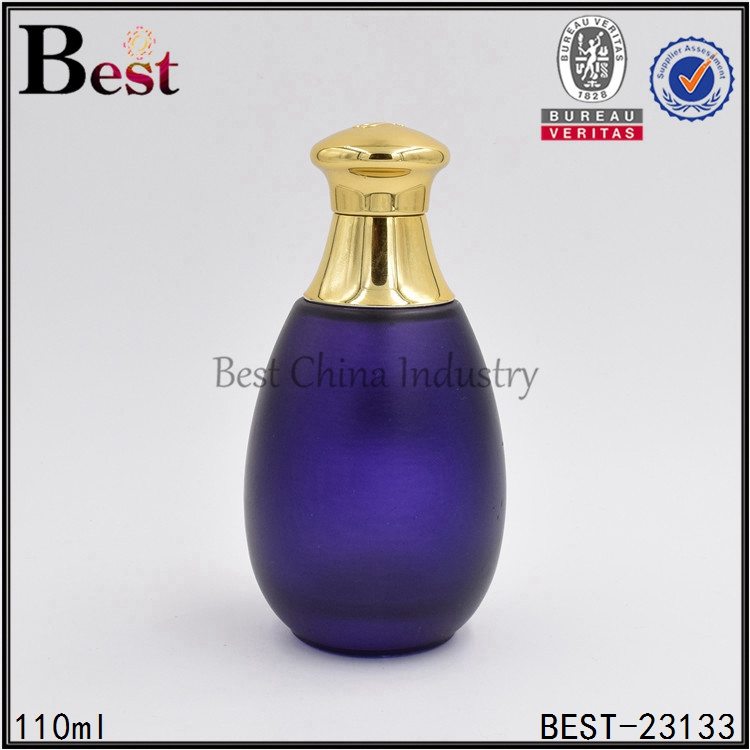 13 Years Factory wholesale
 drop shaped purple glass perfume bottle 110 ml Factory from Madras