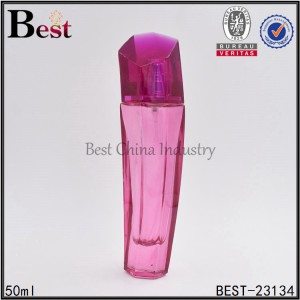 30% OFF Price For
 pink unique shaped glass perfume bottle 50 ml Supply to Angola