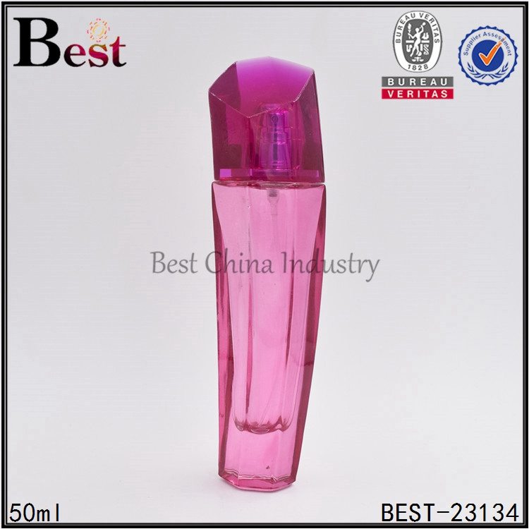 Newly Arrival 
 pink unique shaped glass perfume bottle 50 ml Manufacturer in Kyrgyzstan