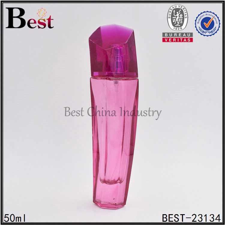 Manufacturer for
 pink unique shaped glass perfume bottle 50 ml Wholesale to Karachi