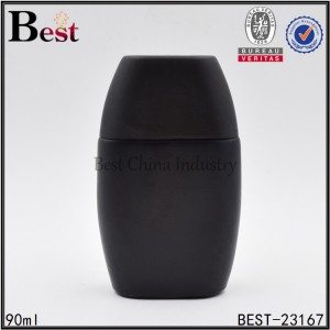 flat round black perfume bottle 90ml