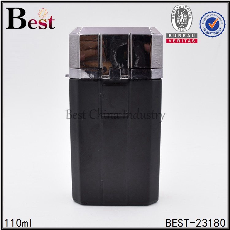 80% OFF Price For
 black flat glass perfume bottle with silver aluminum cap 110ml Wholesale to Benin