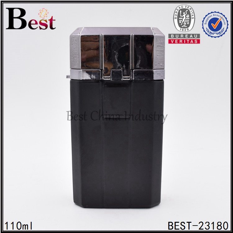 Competitive Price for
 black flat glass perfume bottle with silver aluminum cap 110ml Wholesale to Turkmenistan