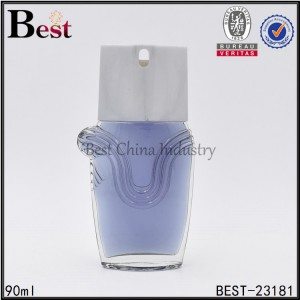 clear glass perfume bottle with special cap 90ml