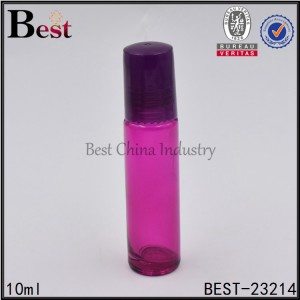 red glass roller bottle with cap 10ml