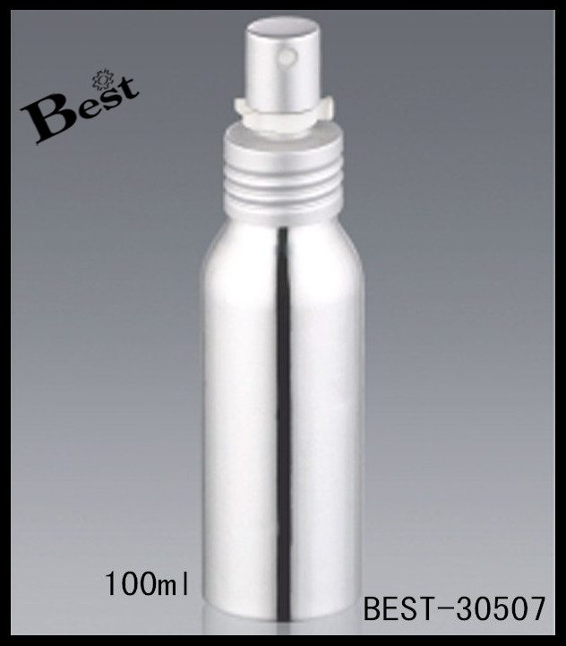 shiny silver aluminum sprayer bottle for perfume 100ml