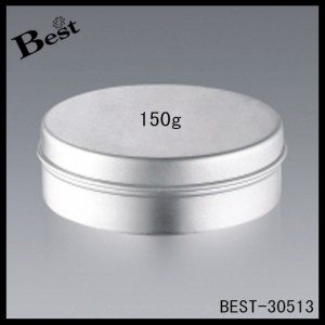 cosmetic cream flat round aluminum jar 150g