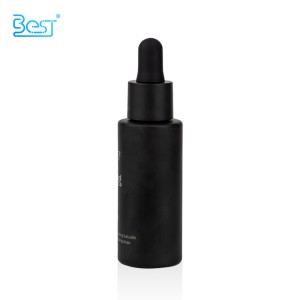 30ml matte black glass dropper bottle for essential oil body facial oil glass bottle