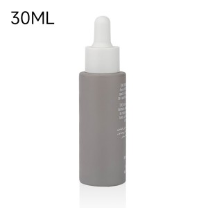 30ml custom printing gray glass dropper bottle for tan essential oil