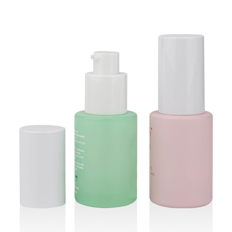 Colorful skincare bottle set