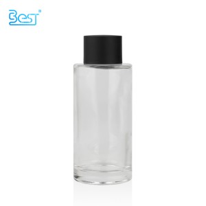 30ml 50ml 100ml flat shoulder clear glass bottle with plastic screw cap