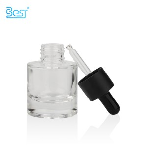 15ml 40ml 50ml tan essential oil thick bottom glass bottle with black dropper