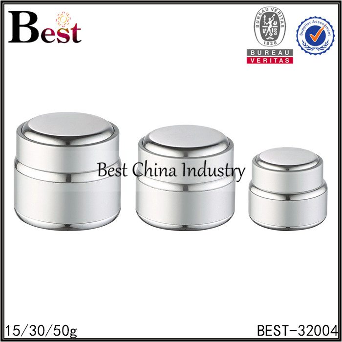 Fast delivery for
 silver aluminum jar with white glass inner jar 15/30/50g Wholesale to Kuwait